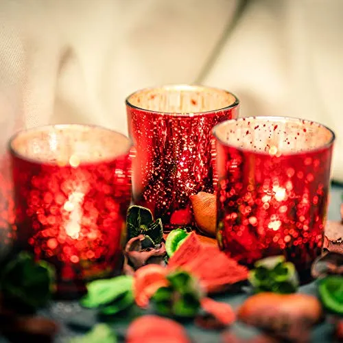 TWIDDLERS 15PCS Titolari Tealight Rossa Votivo | Porta Candele Speckled...