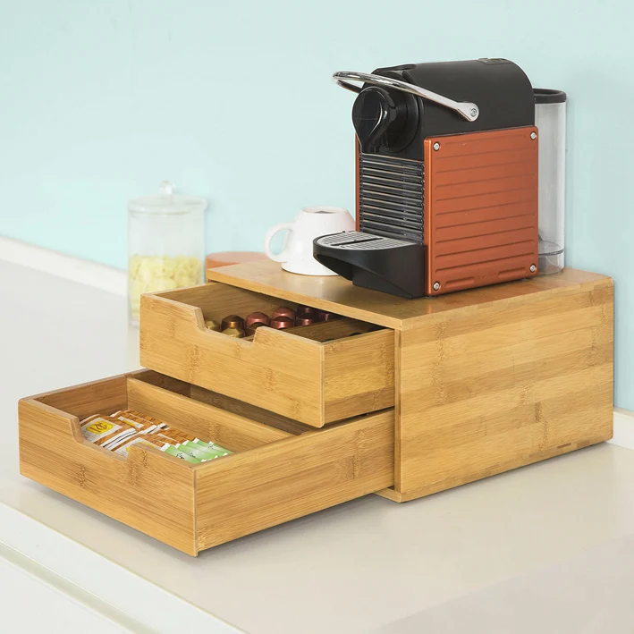 SoBuy Cassetto porta capsule bambù 30x31x18cm FRG82-N