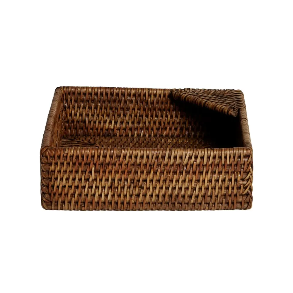 Porta Tovaglioli Village rattan naturale, dim. 20x20x5 cm