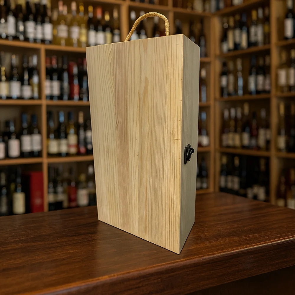 Cassetta portabottiglie doppia rettangolare legno per decoupage