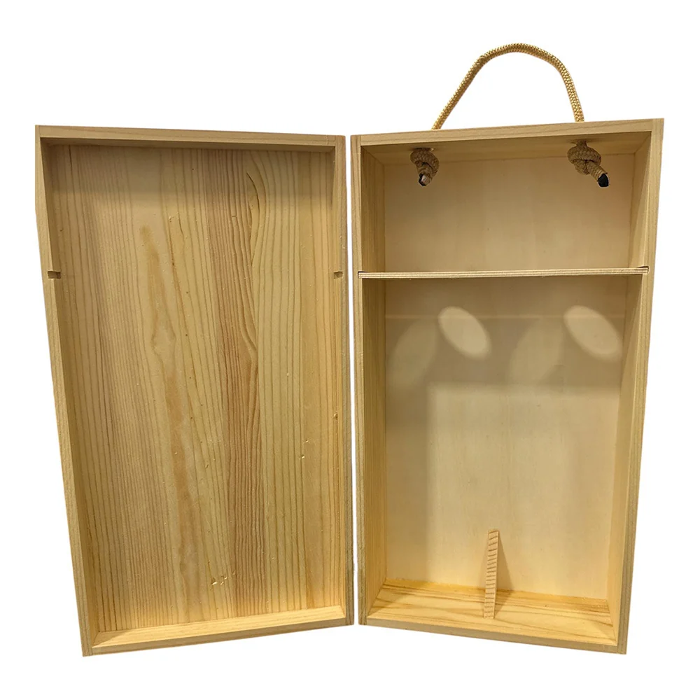 Cassetta portabottiglie doppia rettangolare legno per decoupage