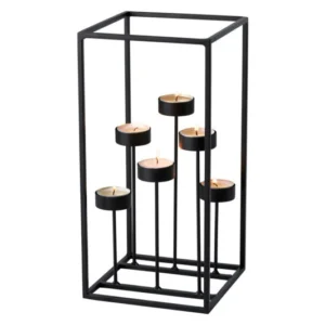 PHILIPPI portacandela Escalera metallo nero 15x15x30 cm