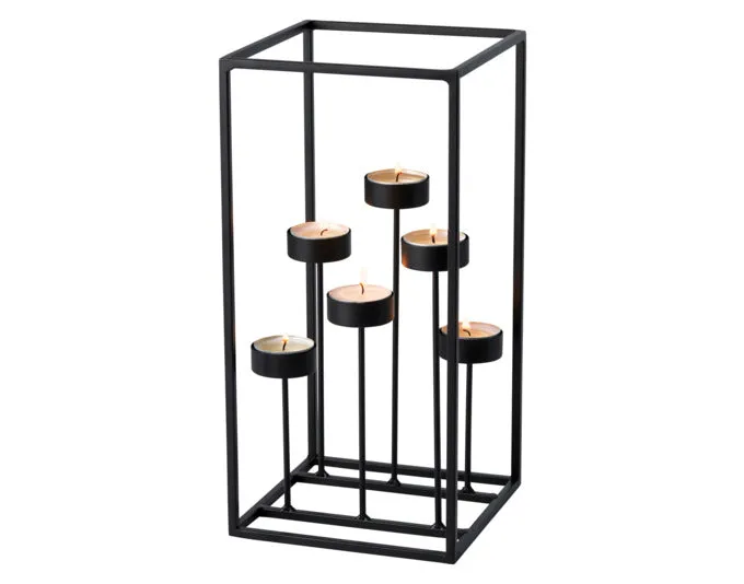 PHILIPPI portacandela Escalera metallo nero 15x15x30 cm