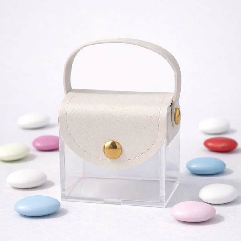 Borsetta Portaconfetti Bianca 5x6x6 cm - Bomboniera Elegante Matrimonio Classico