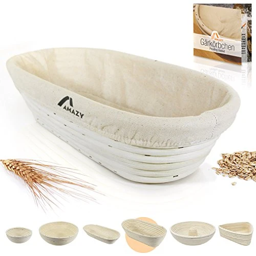 Amazy Cestino da lievitazione, incluso libretto con ricette e Ovale | 35cm