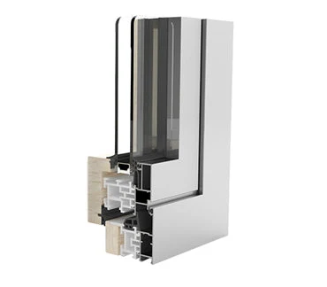 Portafinestra LEGNO MORDENZATO/ALLUMINIO RAL 2 ante 148.5x244