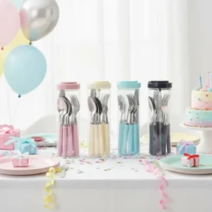 Set 16 Posate da Tavola Colorate con Barattolo - 4 Persone FercasaShop