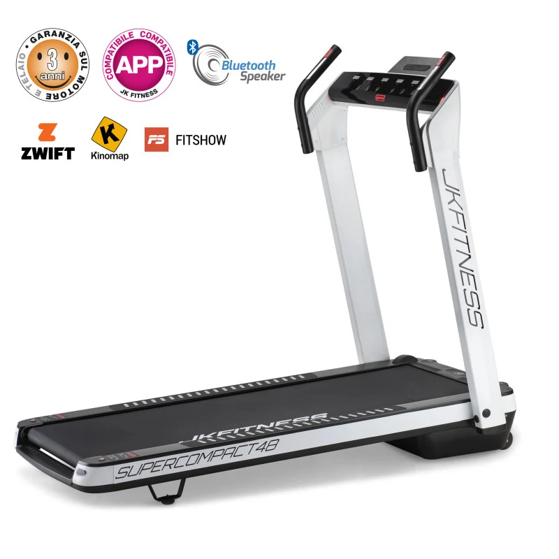 JK Fitness Tapis Roulant SUPERCOMPACT48 White - compatibile Zwift e Kinomap
