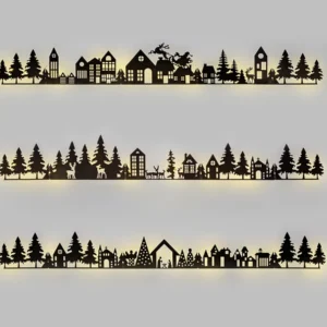 Babbo Natale LED Decorazione Paesaggio Cm 95 Addobbi Presepe Natale