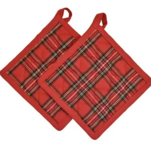 DAUNEX Presina Tartan set 2 pezzi decorativo Rosso
