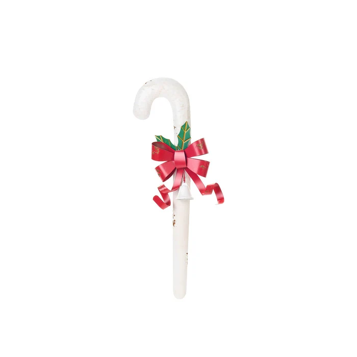 Candy cane con fiocco metallo (bianca) – La giostra di Amelie
