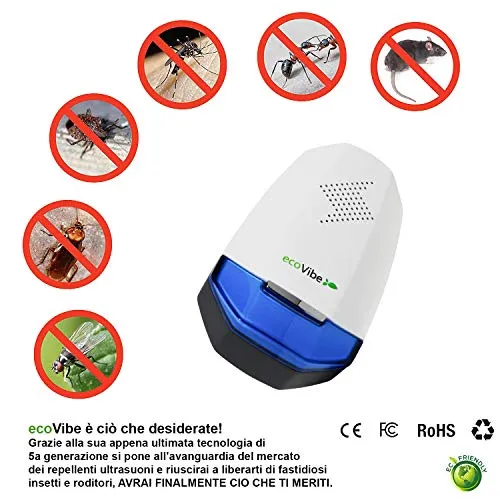 ecoVibe | Ultrasuoni per Topi di 5ª Generazione; Repellente Ultrasuoni...
