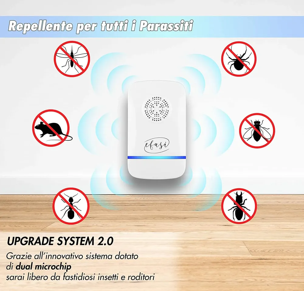 Repellente Ultrasuoni, Ultrasuoni per Topi Professionale 2022, Antizanzare Ultrasuoni, Efficace Contro Insetti, Zanzare, F...