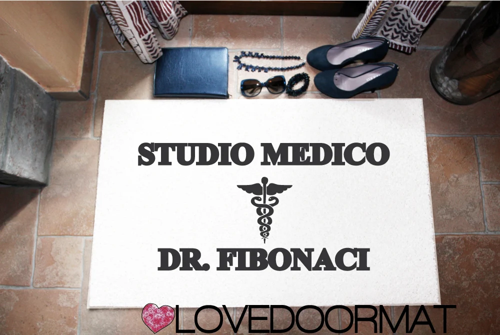 Zerbino Adattato – Studio Medico – LOVEDOORMAT Feltro, Fondo Gomma, Tappeto 100% Asciugapassi