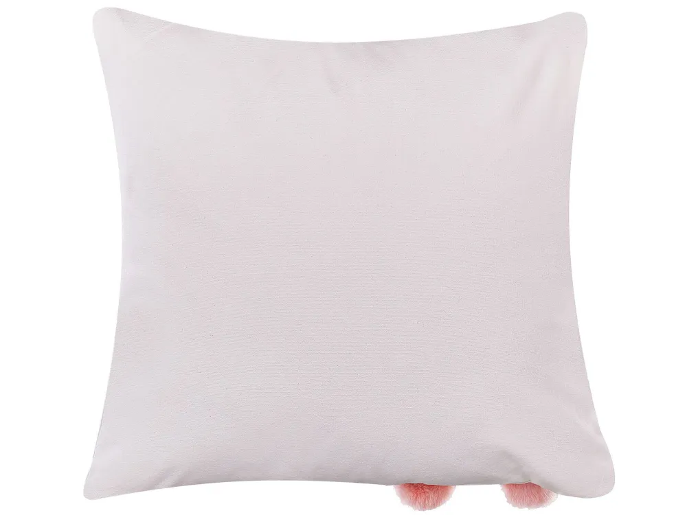 Set di 2 cuscini con stampa di conigli 45 x 45 cm bianco e rosa PHLOX