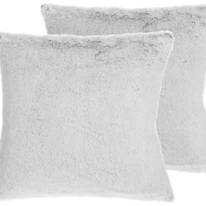 Set di 2 cuscini decorativi con motivo foglie argento 45x45cm CLEMATIS