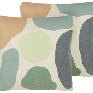 Set di 2 cuscini multicolore con motivo astratto 45 x 45 cm CRINUM