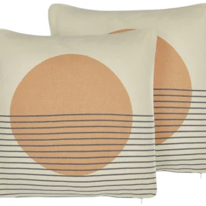 Set di 2 cuscini multicolore con motivo geometrico 45 x 45 cm MOONFLOWER