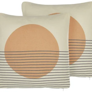 Set di 2 cuscini multicolore con motivo geometrico 45 x 45 cm MOONFLOWER