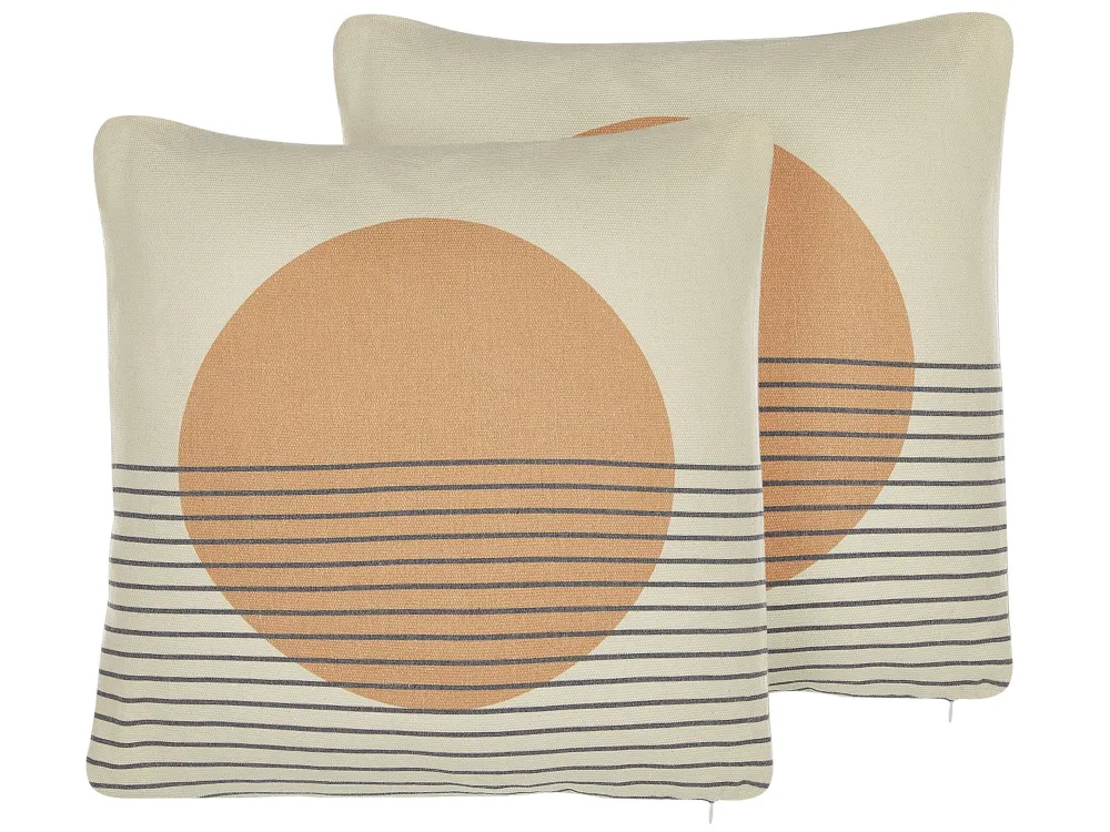 Set di 2 cuscini multicolore con motivo geometrico 45 x 45 cm MOONFLOWER