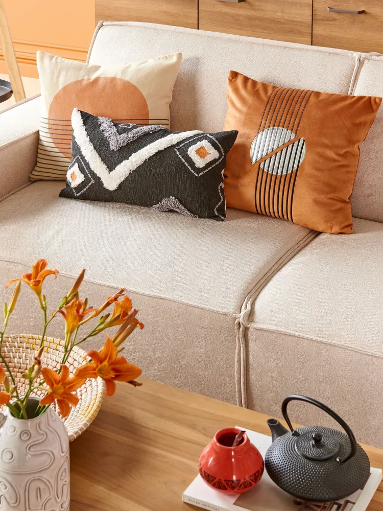 Set di 2 cuscini multicolore con motivo geometrico 45 x 45 cm MOONFLOWER