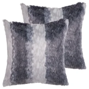 Set di 2 cuscini pelliccia grigio 45 x 45 cm HORDEUM