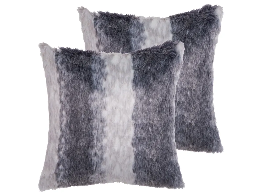 Set di 2 cuscini pelliccia grigio 45 x 45 cm HORDEUM