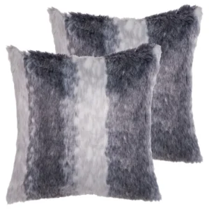 Set di 2 cuscini pelliccia grigio 45 x 45 cm HORDEUM