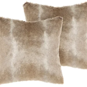 Set di 2 cuscini pelliccia marrone 45 x 45 cm HORDEUM