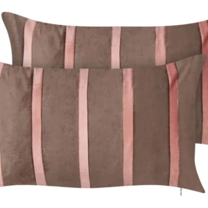 Set di 2 cuscini velluto marrone 35 x 60 cm CRODYLINE