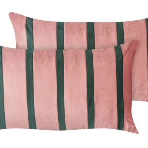 Set di 2 cuscini velluto rosa 35 x 60 cm CRODYLINE