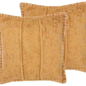Set di due cuscini motivo rilievo giallo 45 x 45 cm KAVALAM
