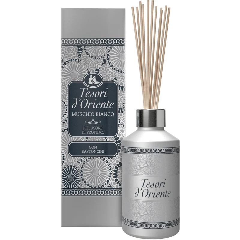 Tesori d'Oriente - Diffusore Hammam, Profumatore per Ambienti con Bastoncini, con Oli Essenziali dalle Note di Gelsomino e...