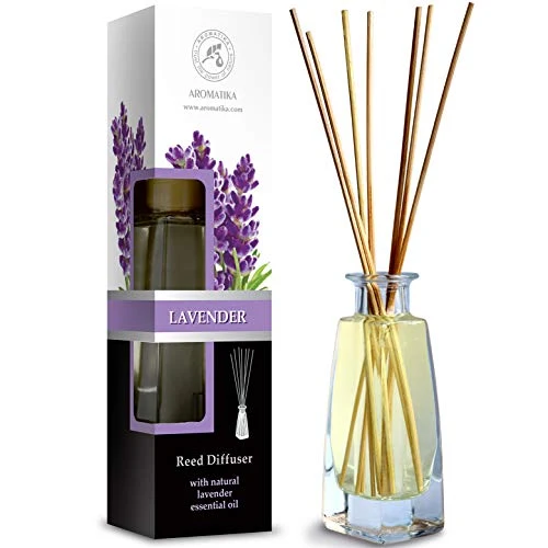 Diffusore con Olio Essenziale di Lavanda 100ml 8 Bastoncini Bambù -...