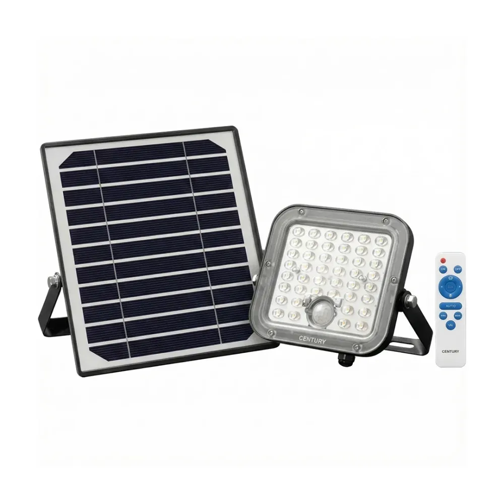 Proiettore LED Solare 30W 4800lm 4000K con Sensore e Telecomando Century