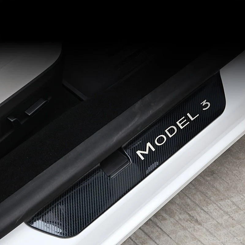 Tesla Model 3+ Highland Edition - Protezioni per il davanzale della porta con modello fibra di carbonio