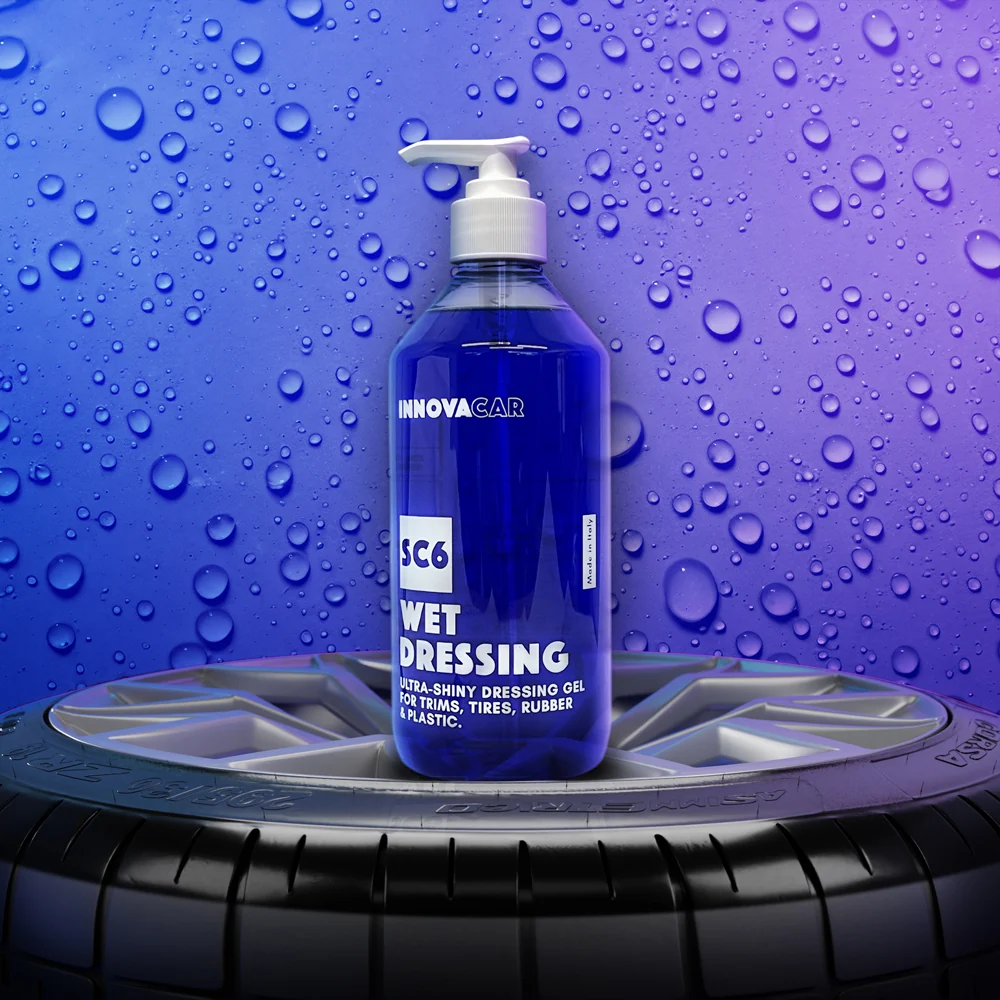SC6 WET DRESSING DI INNOVACAR DRESSING E NERO GOMME LUCIDO GEL PER AUTO