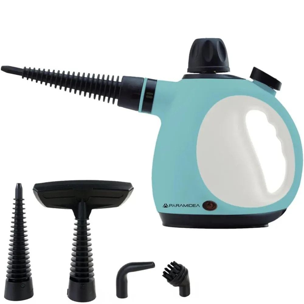 Mini Pulitore Vapore Potenza Azzurro 1050 Watt Serbatoio 0,25 Litri Accessori
