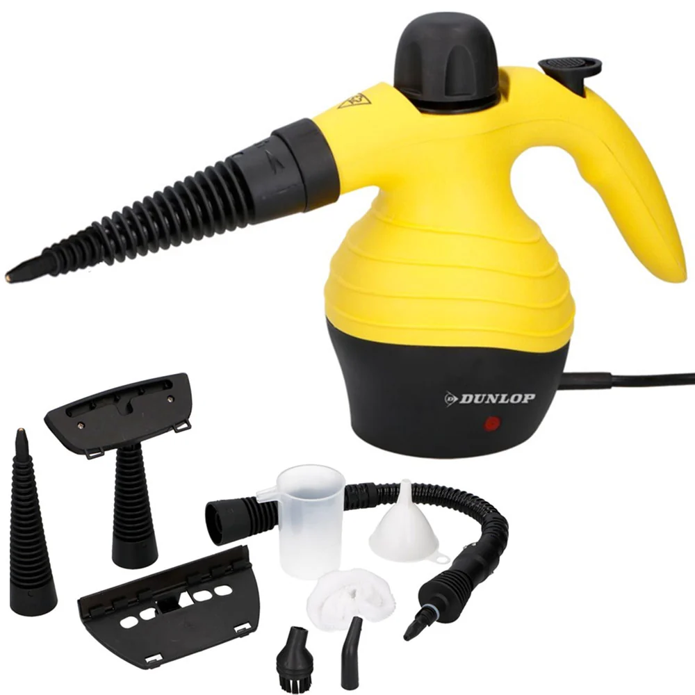 Pulitore Vapore Portatile 1050W Dunlop 360ml 100 gradi con Accessori Pulizia