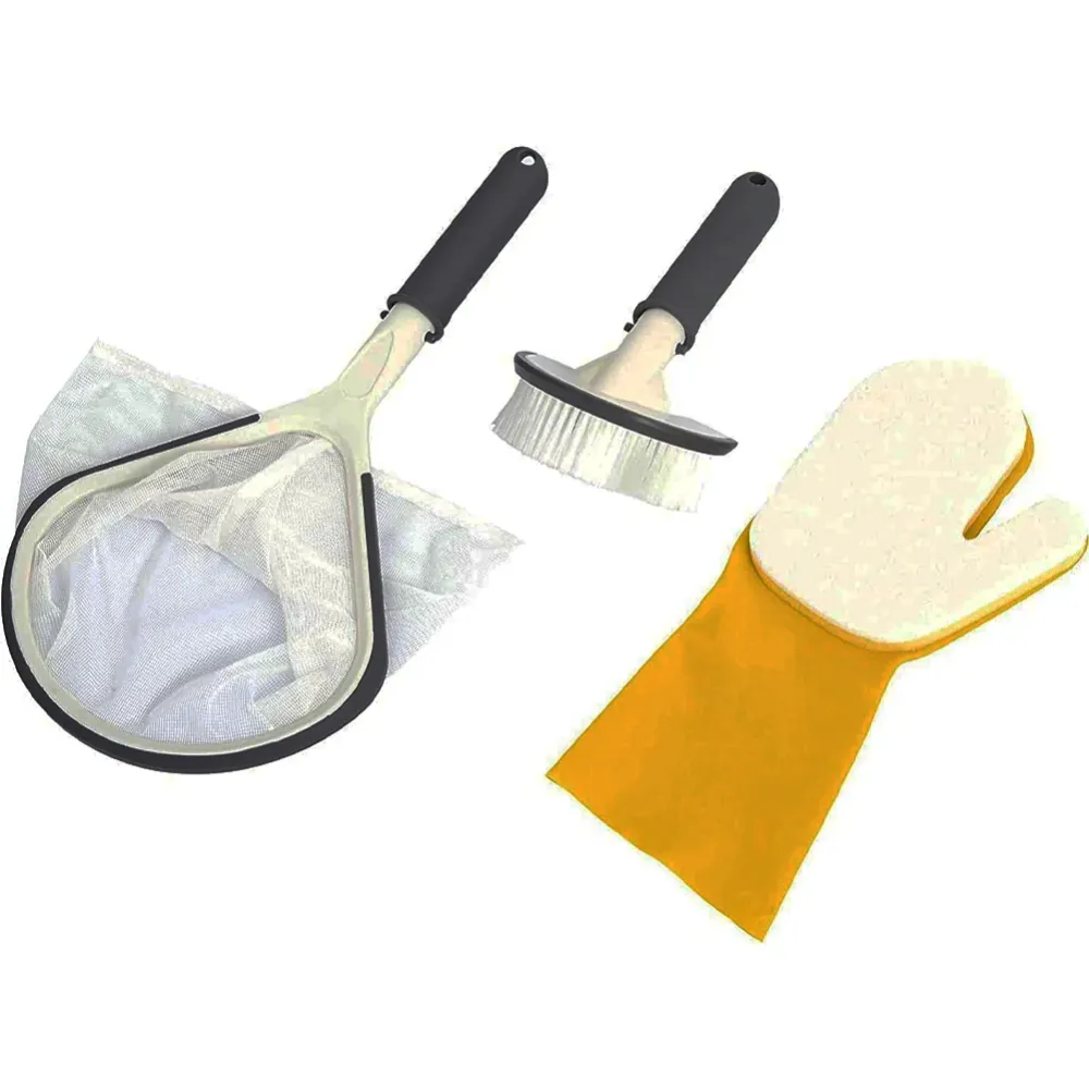 Set Pulizia per Idromassaggio con Spazzola Retina Raccogli Detriti e Guanto