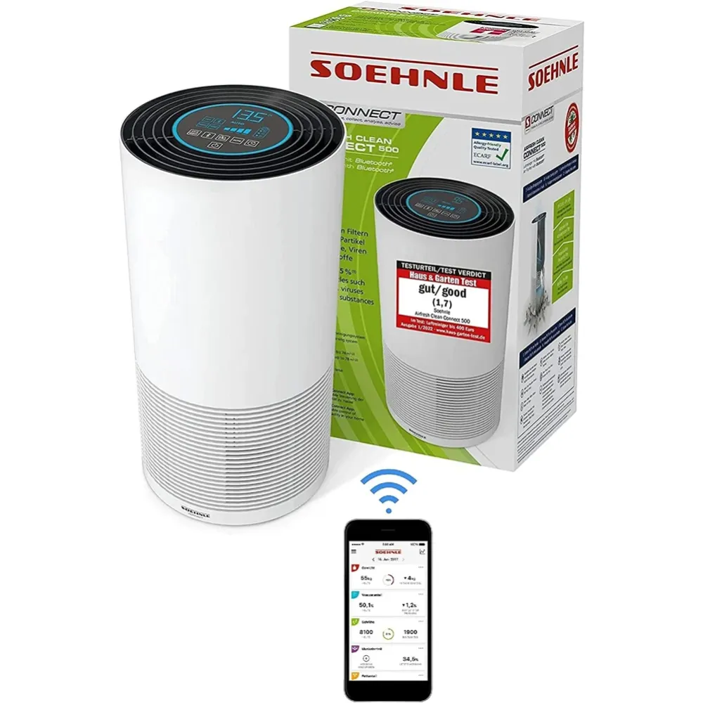 Soehnle Air Fresh Clean 400 Purificatore Aria Sanificatore con Modalità Notte