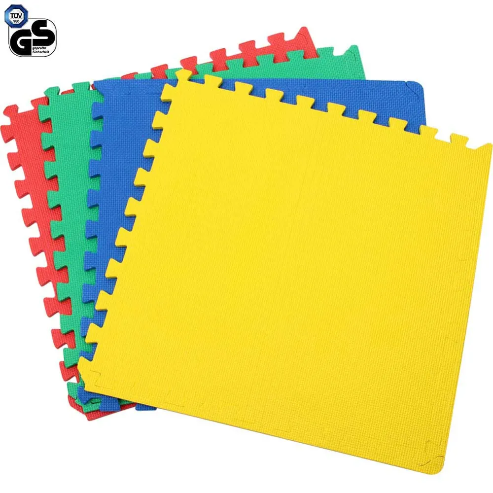 Tappetino Tappeto Puzzle Maxi Colorati Gioco Bambino Set 4pz 60x60cm Gomma EVA