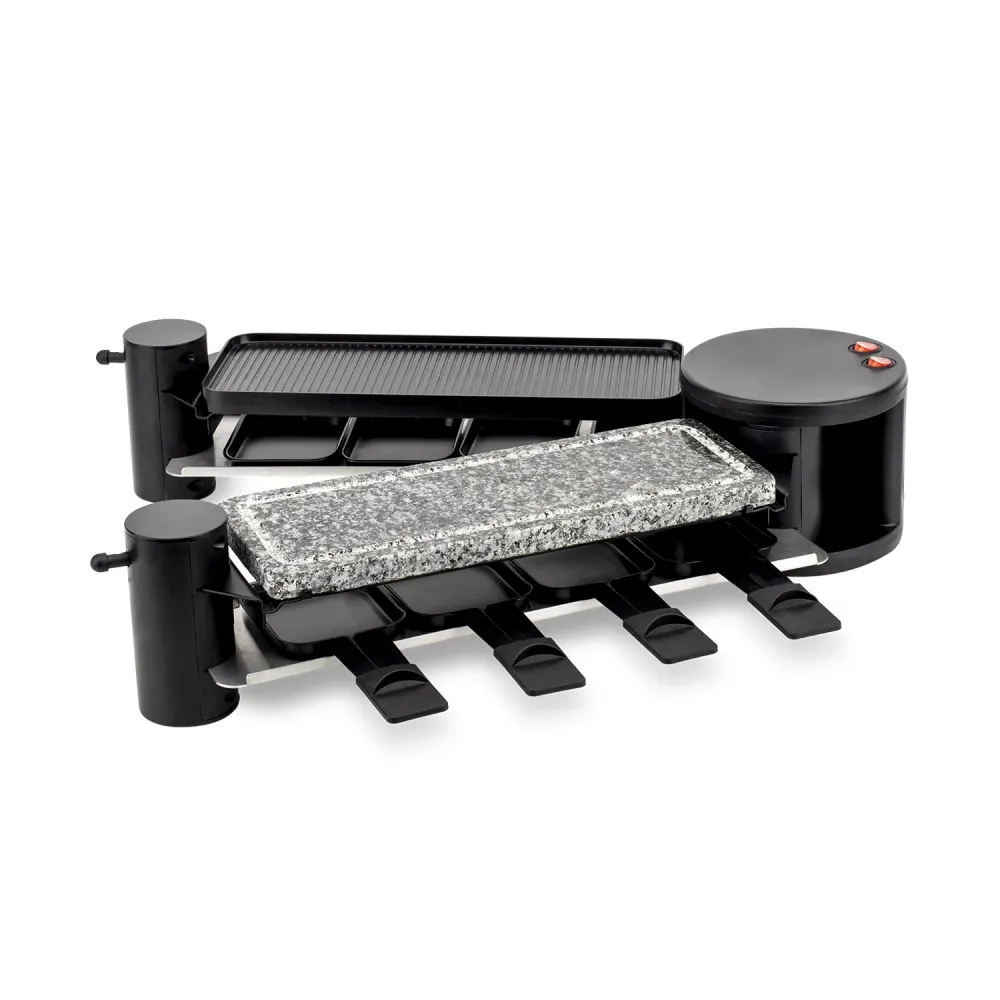 Ⓜ️🔵🔵🔵 H.Koenig RP360 - Raclette 4 1, per 8 persone, base di rotazione 360 gradi