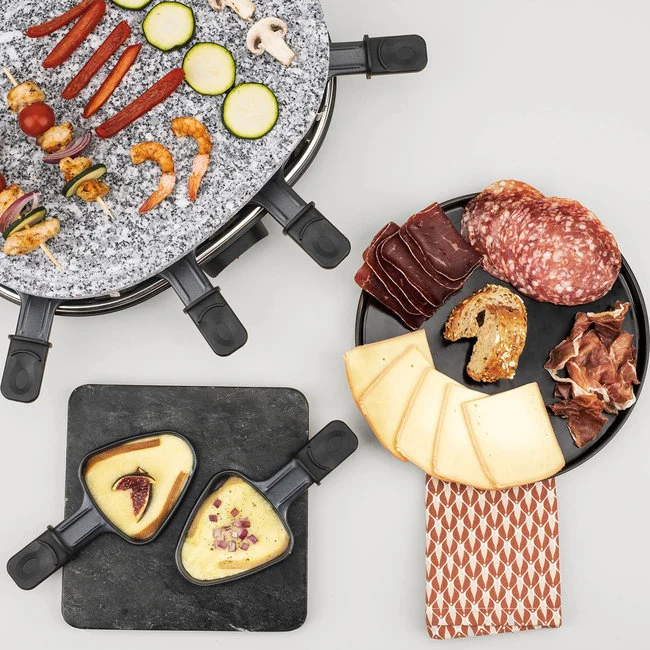 Ⓜ️🔵🔵🔵 H.Koenig RP85 - Raclette con VERA PIETRA GRANITO per 8 persone