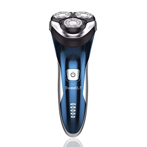 SweetLF Wet & Dry Rasoio Elettrico Barba Uomo SW-S710501, Blu & Argento