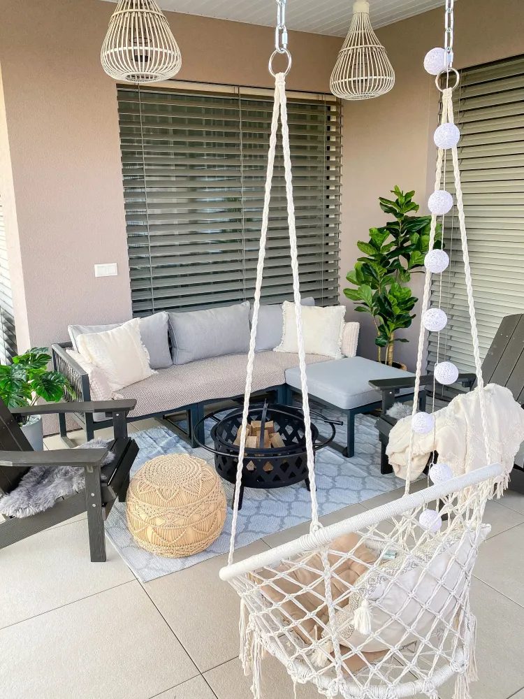 Tappeto da esterno reversibile 160 x 230 cm Grigio AKSU
