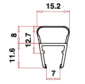 Profilo doccia - P509 - Profilo P6 Vetro 8/10