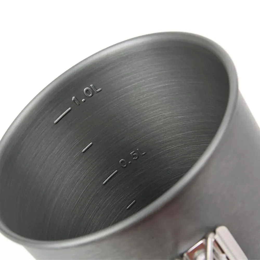 .Blochl AB-X6 1 Liter Pot Camping Trekking Trekking Riscaldamento rapido Alluminio Grigio Nuovo