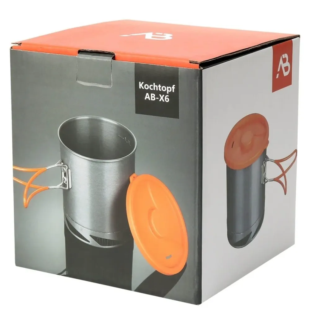 .Blochl AB-X6 1 Liter Pot Camping Trekking Trekking Riscaldamento rapido Alluminio Grigio Nuovo