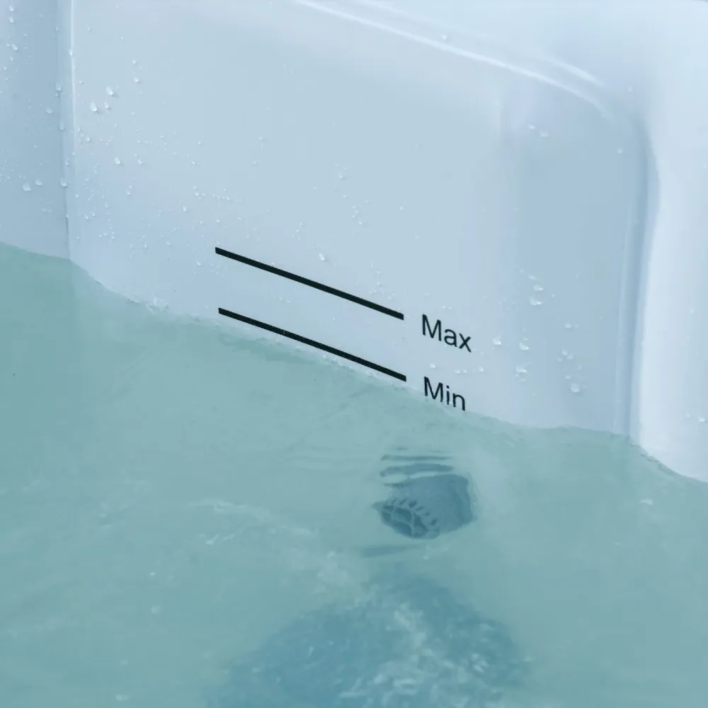 EASYCOMFORT Idromassaggio Gonfiabile con Telo 100 Getti e Riscaldamento 42°C per 2-4 Persone, 185x185x65cm Bianco e Blu
